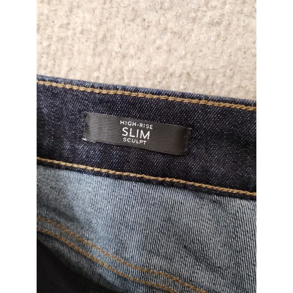 White House Black Market High Rise Slim Sculpt Jeans Women 10 Long Blue DarkWash